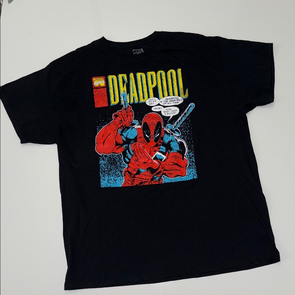 MARVEL DEADPOOL T-Shirt Men's XL/EG Black  Short Sleeve Crew Neck 100% Cotton
